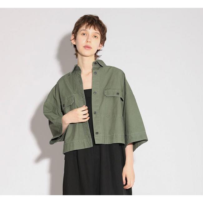 SACRA サクラ 126208071 コットンホースクロス クロップドミリタリーシャツ COTTON HORSE CLOTH CROPPED SHIRT | 
