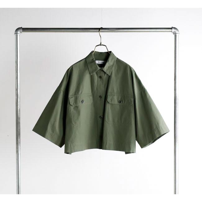 SACRA サクラ 126208071 コットンホースクロス クロップドミリタリーシャツ COTTON HORSE CLOTH CROPPED SHIRT |  | 05