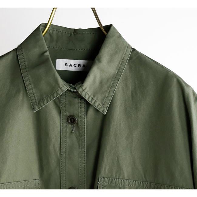 SACRA サクラ 126208071 コットンホースクロス クロップドミリタリーシャツ COTTON HORSE CLOTH CROPPED SHIRT |  | 09