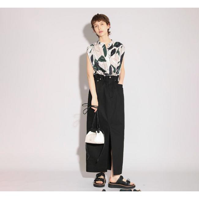 SACRA サクラ 126213071 ノースリーブバンドカラートップ MODERN LEAVES TOP |  | 01