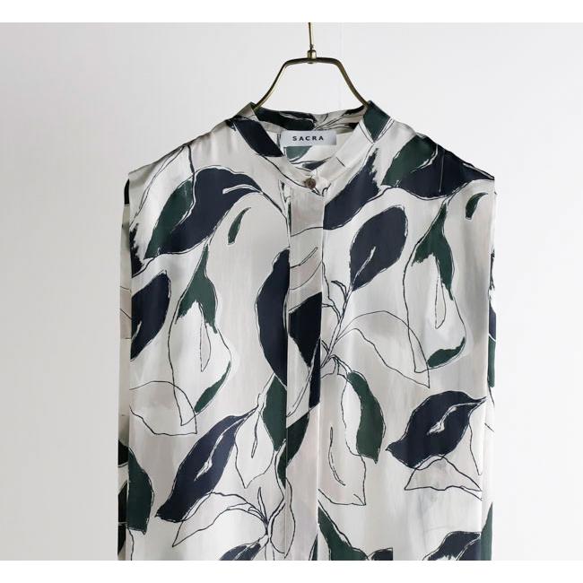 SACRA サクラ 126213071 ノースリーブバンドカラートップ MODERN LEAVES TOP |  | 04