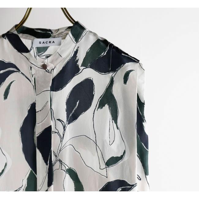 SACRA サクラ 126213071 ノースリーブバンドカラートップ MODERN LEAVES TOP |  | 06