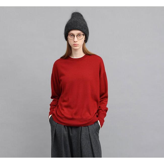 SACRA サクラ 126535081 エクストラファイン メリノ クルーネック トップ EXTRA FINE MERINO C/N TOP | 