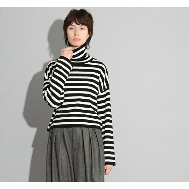 SACRA サクラ 126634081 エクストラファインメリノボーダートップ EX.FINE MERINO BORDER TOP | 