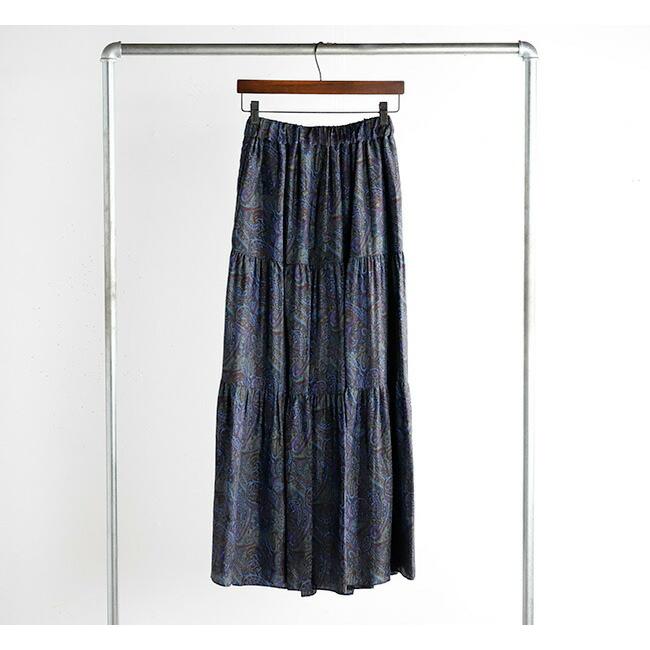 SACRA サクラ BLURRED PAISLEY SKIRT ペイズリープリントスカート