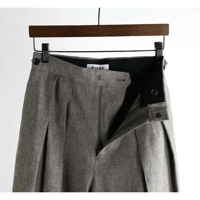 SACRA サクラ LINEN COTTON CHAMBRAY PANTS シャンブレーパンツ