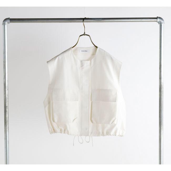 SALE40%OFF //SACRA サクラ CO/PE TUMBLER FINISH GILET クロップドジレ 125108061 |  | 05