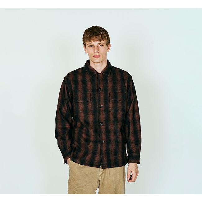 TOWN CRAFT タウンクラフト TC25F006AM 50S ウール オンブレ ダブルフラップ ループカラーシャツ 50S WOOL OMBRE W-FLAP LOOP COLLAR SHIRT | 