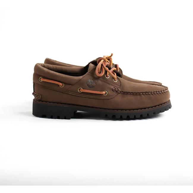 Timberland ティンバーランド A2PDQW07 スリーアイ(3eye) ラグ ハンドソーン ボート シューズ オールオーバー ダークブラウン ヌバック | 