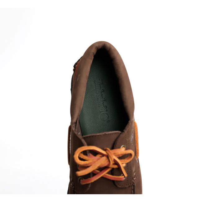 Timberland ティンバーランド A2PDQW07 スリーアイ(3eye) ラグ ハンドソーン ボート シューズ オールオーバー ダークブラウン ヌバック |  | 13