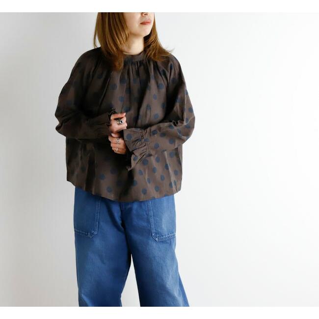 SALE30%OFF //Veritecoeur ヴェリテクール VC-2686B ギャザーブラウス ドット | 