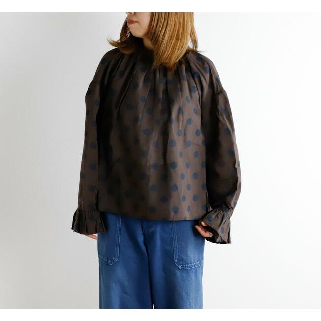 SALE30%OFF //Veritecoeur ヴェリテクール VC-2686B ギャザーブラウス ドット |  | 01