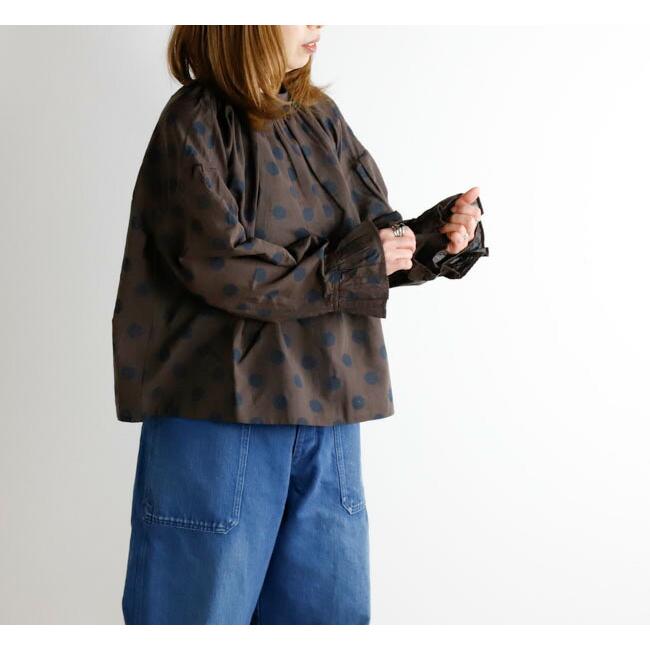 SALE30%OFF //Veritecoeur ヴェリテクール VC-2686B ギャザーブラウス ドット |  | 03