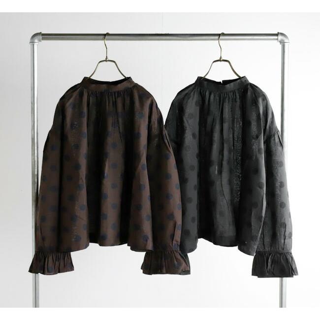 SALE30%OFF //Veritecoeur ヴェリテクール VC-2686B ギャザーブラウス ドット |  | 07