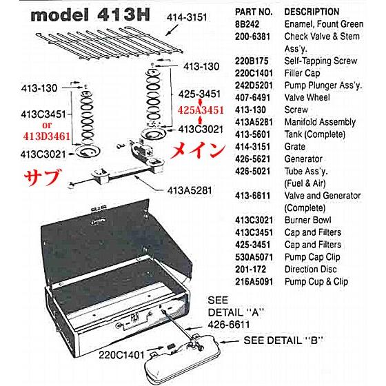 Coleman（コールマン） 送料250円 413 414 424 425 サブ バーナー