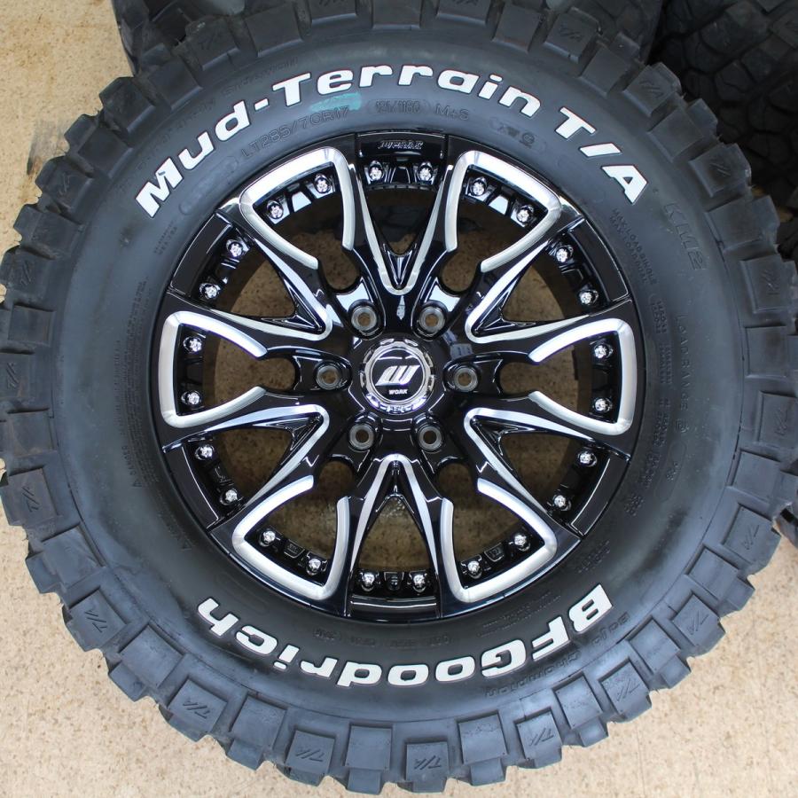 BF Goodrich Mud-Terrain T/A LT285/70R17 17インチ スパイクタイヤ 4本 バリ溝 カップピン ランクルプラド FJクルーザー ジープ　(VTC447)クレジットカード QRコード決済可能 マッドテレーン 新作 WORK CRAG PSV 17インチ 8J+20 BF グッドリッチ