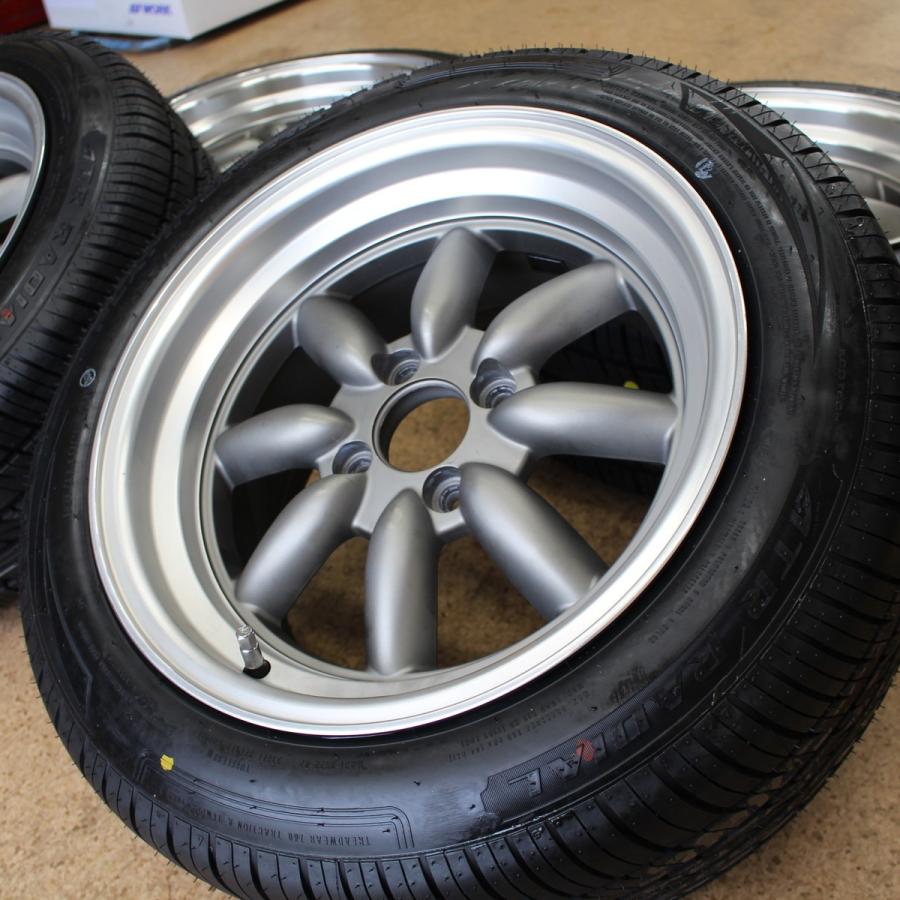 ワタナベ風 15インチ 8J PCD100 195/55R15 未使用タイヤ付 カスタム 