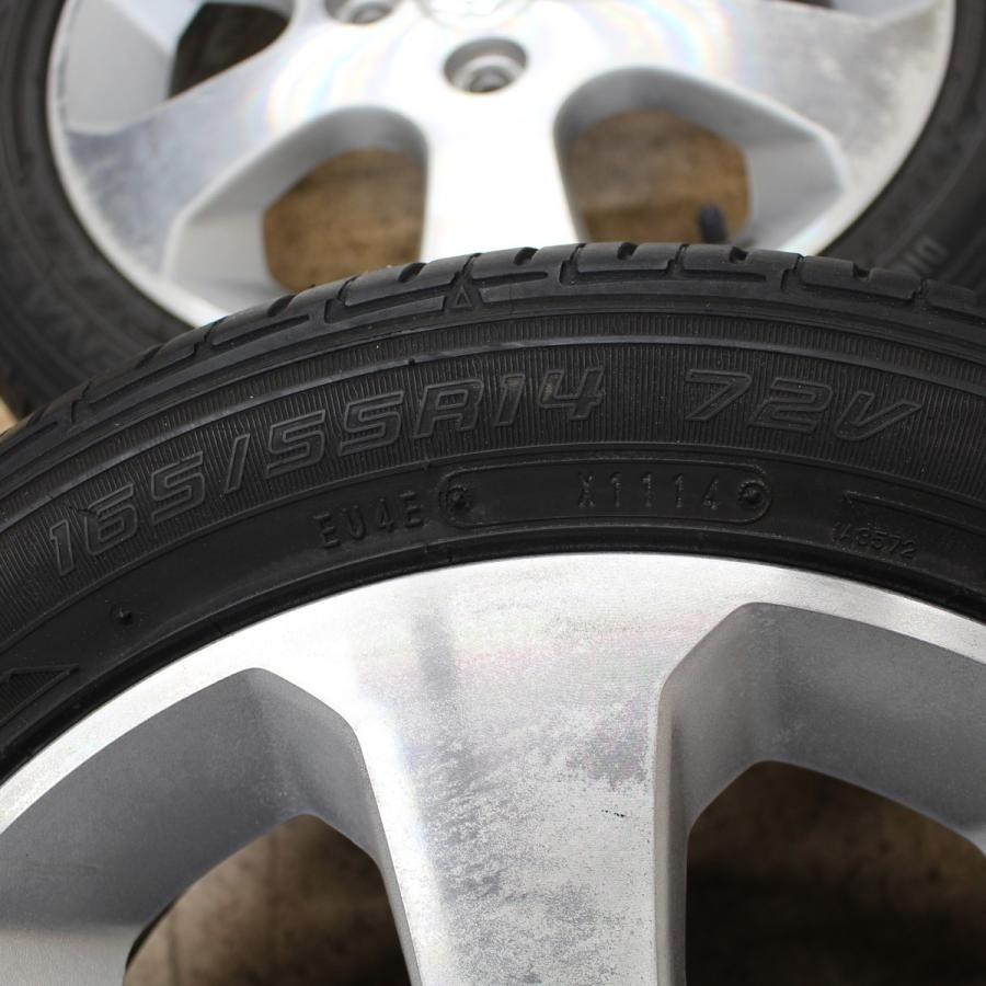 バリ山 165/55R14 日産・スズキ純正アルミ 国産TOYO 2019年製  オッティモコルークスMRワゴンRアルトラパンセルボパレット スズキ 純正 ワゴンR アルト ラパン エブリィ MRワゴン セルボ
