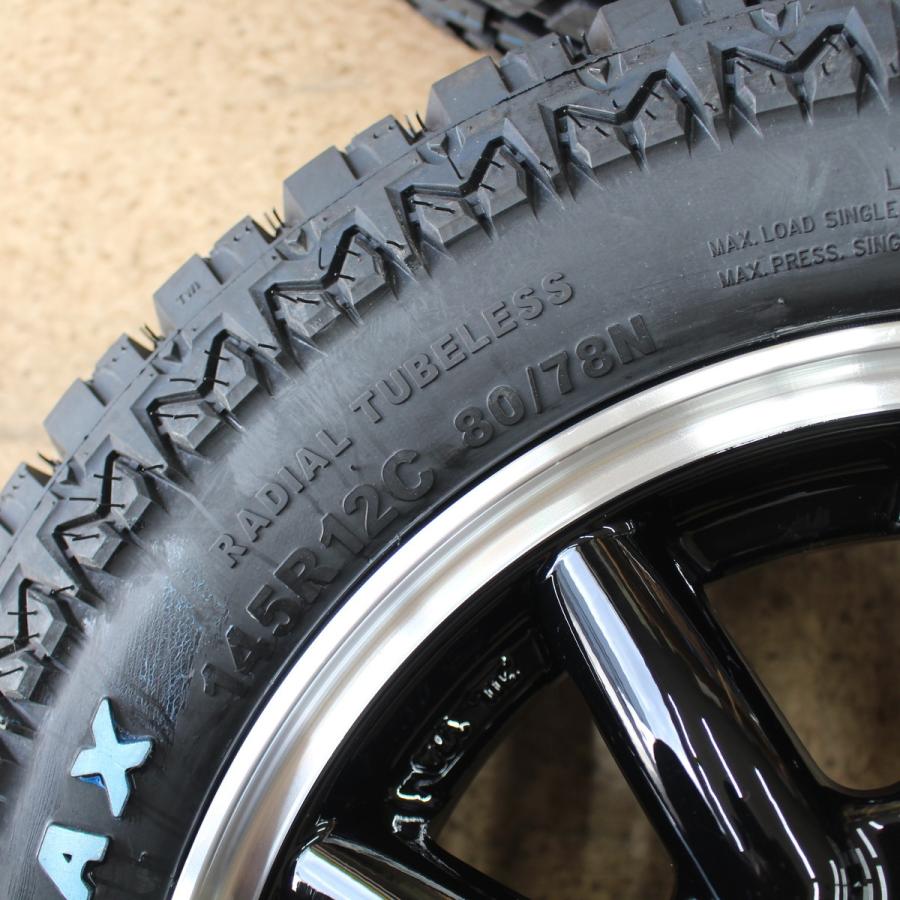 正規品 軽トラ 軽バンに フェニーチェRX1 ブラポリ 12in 車検対応 グリップマックス 145R12 ホワイトレター 新品付 キャリー アクティ バモス 【HO9862072937】(35420円)