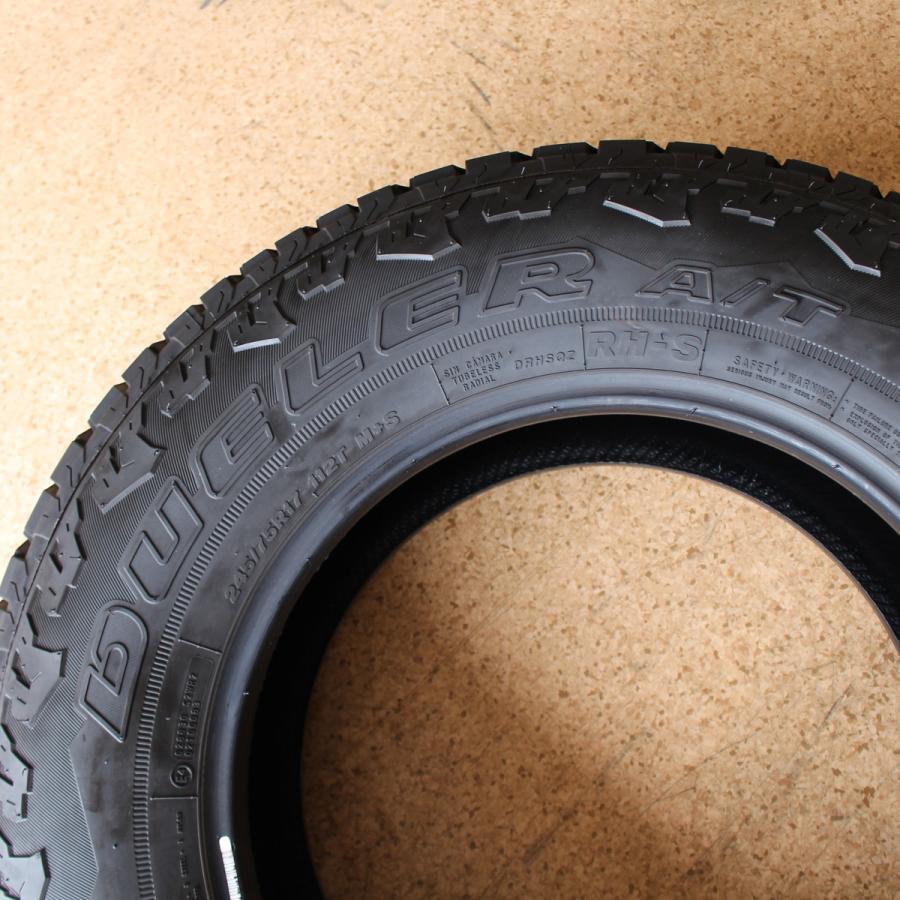 245/75R17バリ溝11mmブリヂストンDUELER A/T4本ラングラー 245/75R17
