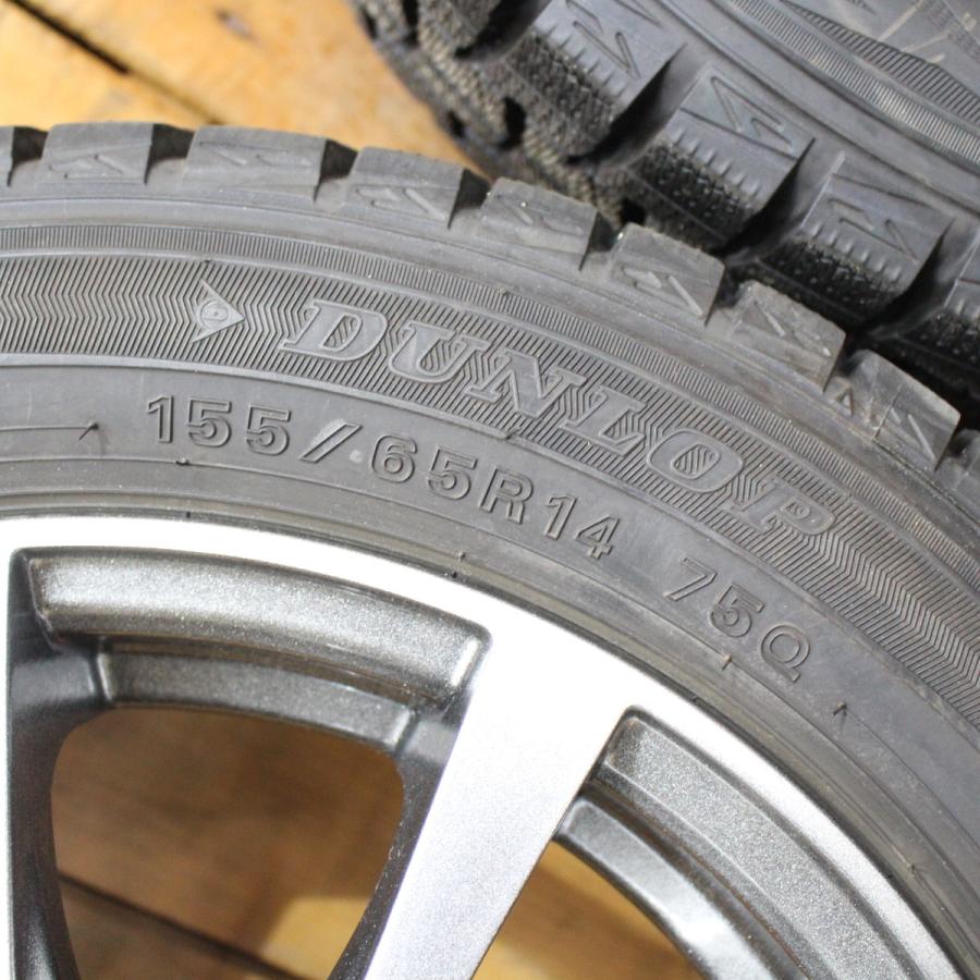 ウェイク タント ムーブ デイズ N-BOX N-WGN キャスト ラパン等 14インチ ダンロップ 155/65R14 スタッドレス タイヤ ホイール 4本SET｜oldgear-chiba｜04