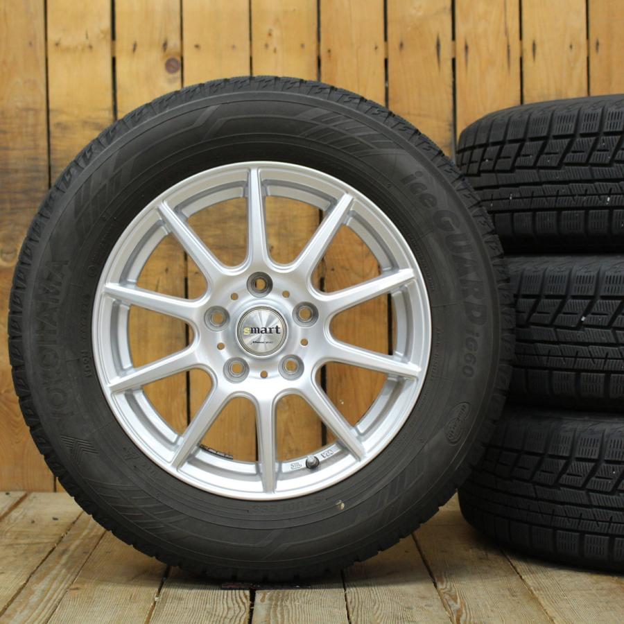 195/65R15 バリ溝　ヨコハマ　スタッドレス　IG60 17年製　アルミ付　4本　ヴォクシー　ノア　アイシス　ステップワゴン等 iceGUARD ノア VOXY アイシス ステップワゴン エスクァイア 等 15
