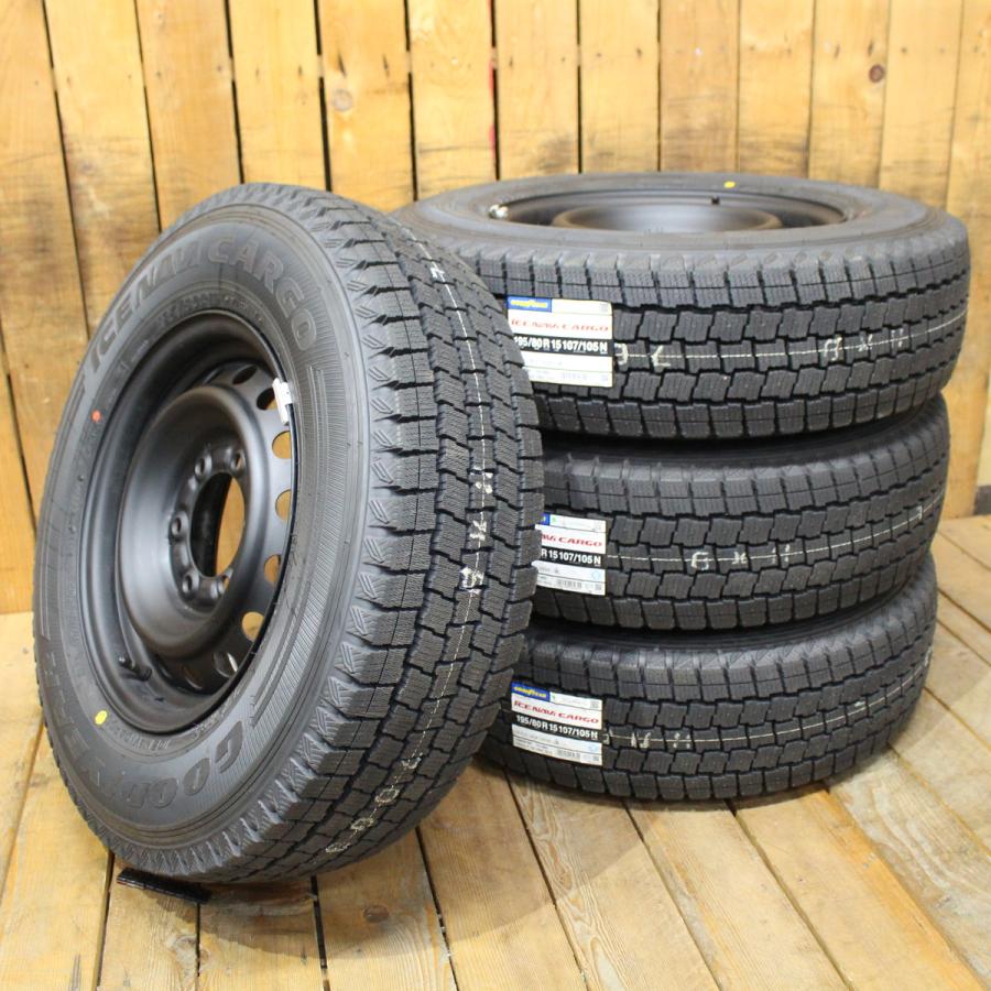 【GY ICENAVI CARGO 195/80R15 107/105L LT】スタッドレス【TOYOTA 200系ハイエース 純正ホイール 15インチ 6J6HPCD139.7+35】　(VTN025MS) Amazon | 【ハイエース200系】GOODYEAR アイスナビCARGO 195/80R15 107