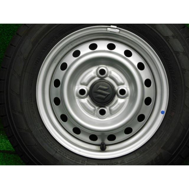 中古 ホイールタイヤ 4本 145/80R12 2023年製 9分山 スズキ 純正  