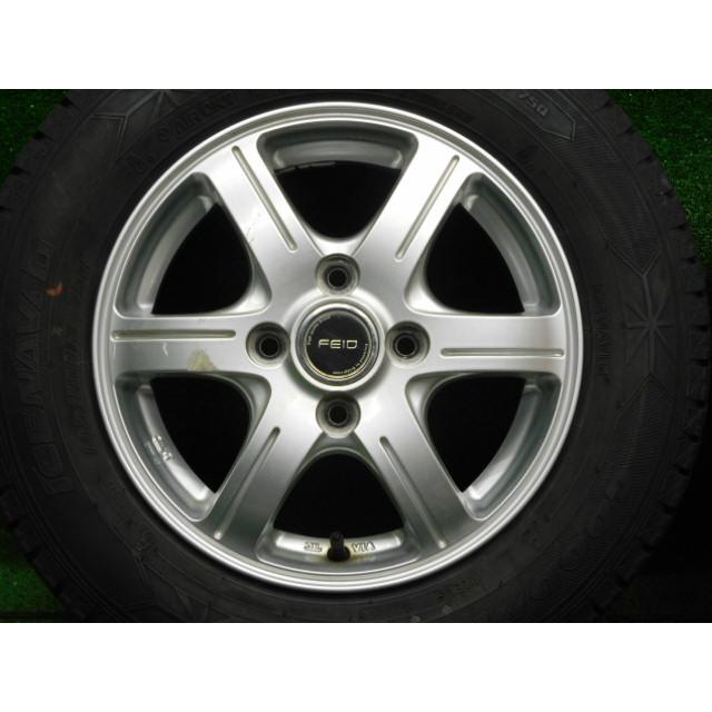 中古 ホイールタイヤ 4本 145/80R13 2020年製 7分山 フェイド スタッドレス タイヤ グッドイヤー アイスナビ6の画像