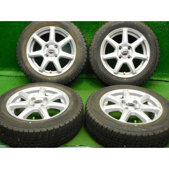 中古 ホイールタイヤ 4本 165/65R14 2022年製 8分山 PRD スタッドレス 