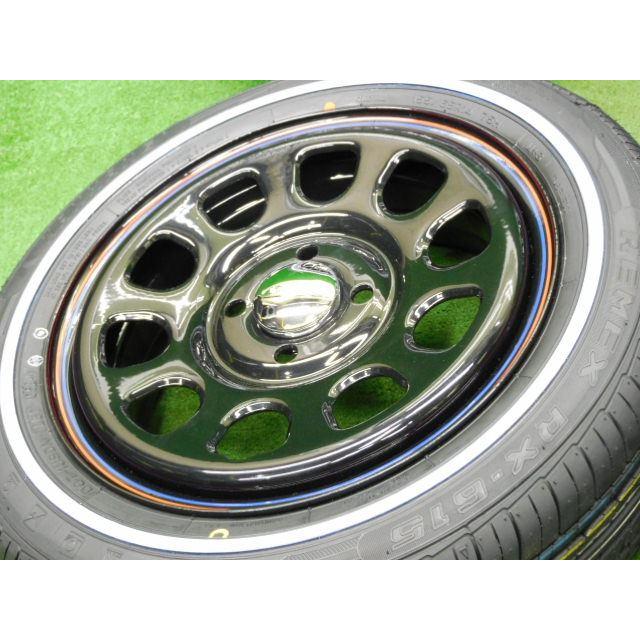 新品 ホイールタイヤ 4本 155/65R14 2024年製 デイトナ ブラック ラジアル タイヤ ナンカン RX615_3