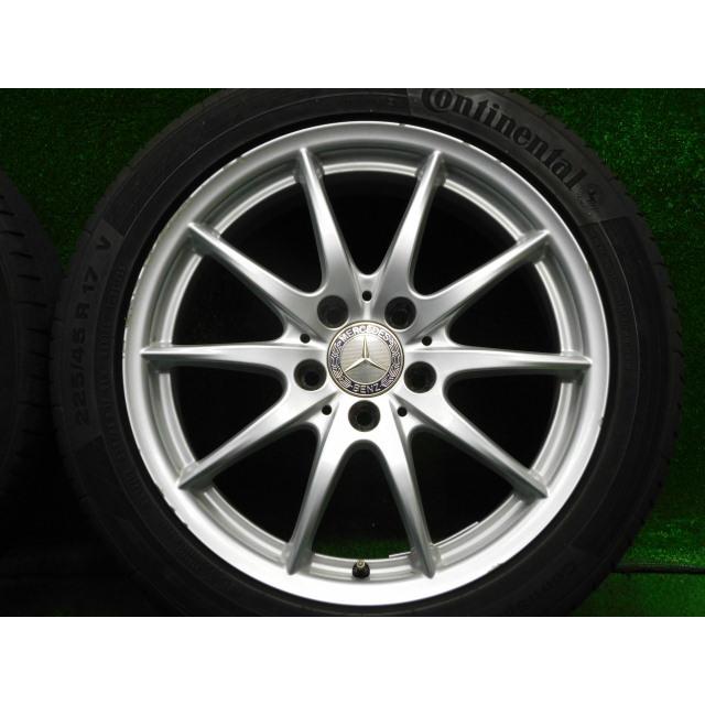中古 ホイールタイヤ 4本 225/45R17 2021年製 7分山 ベンツ Bクラス W246 純正  ラジアル タイヤ コンチネンタル コンチスポーツコンタクト CC5 MOの画像
