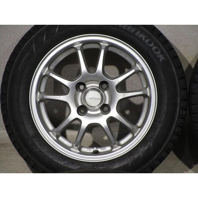 【中古】 ホイールタイヤ 4本  165/70R14 2015年製 7分山程度 中古 社外 エコフォルム 中古 スタッドレス タイヤ ハンコック ウィンターアイセプトIZ｜oldgear2｜02