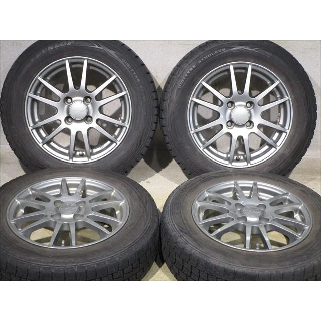 【中古】 ホイールタイヤ 4本  165/70R14 2015年製 7分山程度 中古 社外 ヴェルヴァ 中古 スタッドレス タイヤ ダンロップ ウインターマックス WM01｜oldgear2