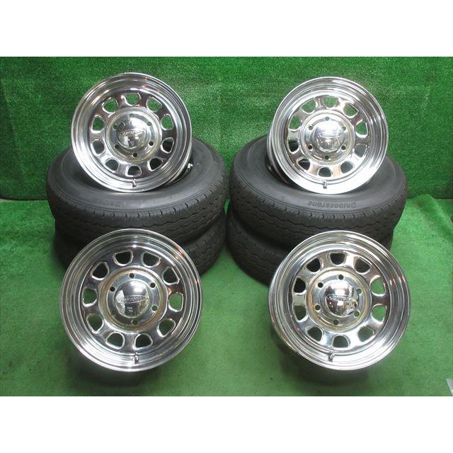 中古 ホイールタイヤ 4本 195/80R15 2023年製 9.5分山 デイトナ 