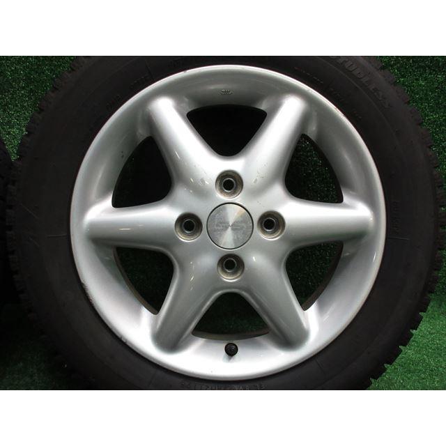 中古 ホイールタイヤ 4本 155/65R14 2019年製 8分山 スズキ純正 ラパン 