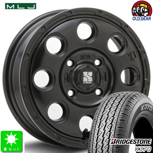 BRIDGESTONE - 145/80R12 80/78(145R12 6PR) ブリヂストン K370 新品 朱夏タイア 車輪4本仕掛ける MLJ XTREME-J KK03 12in 4.0J 4H100 自動車-タイヤ、ホイール-車、バイク、自転車