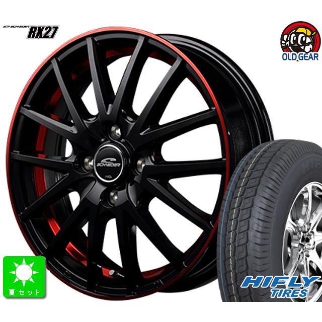 145R12 8PR 86/84Q LT ハイフライ SUPER2000 新品 サマータイヤ ホイール4本セット シュナイダー RX27 12インチ 4.0J 4H100