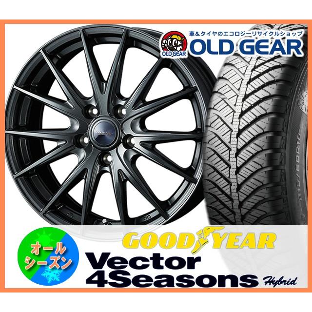 ベクター 4シーズンズ ハイブリッド 195/60R15 オールシーズン タイヤ・ホイール 新品 4本セット ウエッズ　ヴェルヴァスポルトII パーツ バランス調整済み！｜oldgear