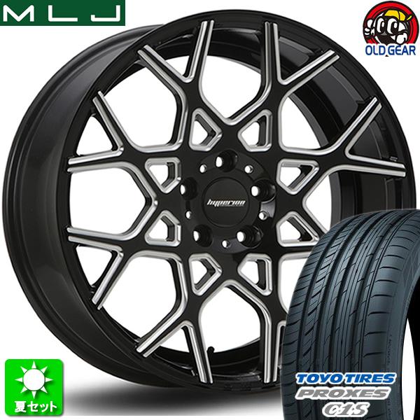 245/35R20 トーヨータイヤ プロクセス C1S 新品サマータイヤ ホイール 4本セット MLJ ハイペリオン CVZ グロスブラック/ミルド 20インチ 5H114.3｜oldgear