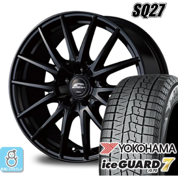 185/60R16 ヨコハマ アイスガード7 ig70 マルカ シュナイダー SQ27 スタッドレスタイヤホイール 新品 4本セット バランス調整済み