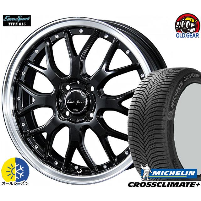 165/65R15 ミシュラン クロスクライメイト+ 新品 オールシーズンタイヤ ホイール4本セット ブレスト ユーロスポーツ タイプ815 15インチ 5.0J 4H100
