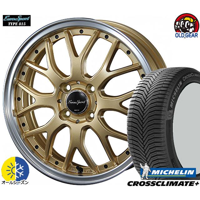 165/65R15 ミシュラン クロスクライメイト+ 新品 オールシーズンタイヤ ホイール4本セット ブレスト ユーロスポーツ タイプ815 15インチ 5.0J 4H100