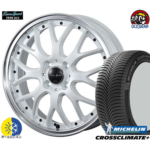 165/65R15 ミシュラン クロスクライメイト+ 新品 オールシーズンタイヤ ホイール4本セット ブレスト ユーロスポーツ タイプ815 15インチ 5.0J 4H100