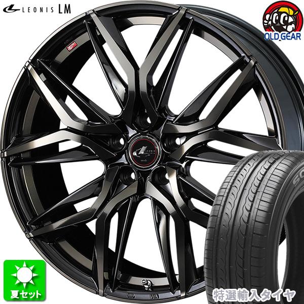 215/35R18 特選輸入タイヤ 新品サマータイヤ ホイール 4本セット ウェッズ レオニス LM PBMC/TI(パールブラック ミラーカット/チタントップ) 18インチ 5H114.3