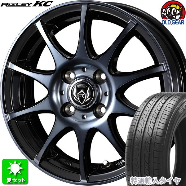 185/60R15 特選インポートタイア 新品朱夏タイア 車輪 4本仕掛ける ウェッズ ライツレー KC 黒いことポリッシュBC 15in 4H100 タイヤ、ホイール-夏タイヤ、ホイールセット