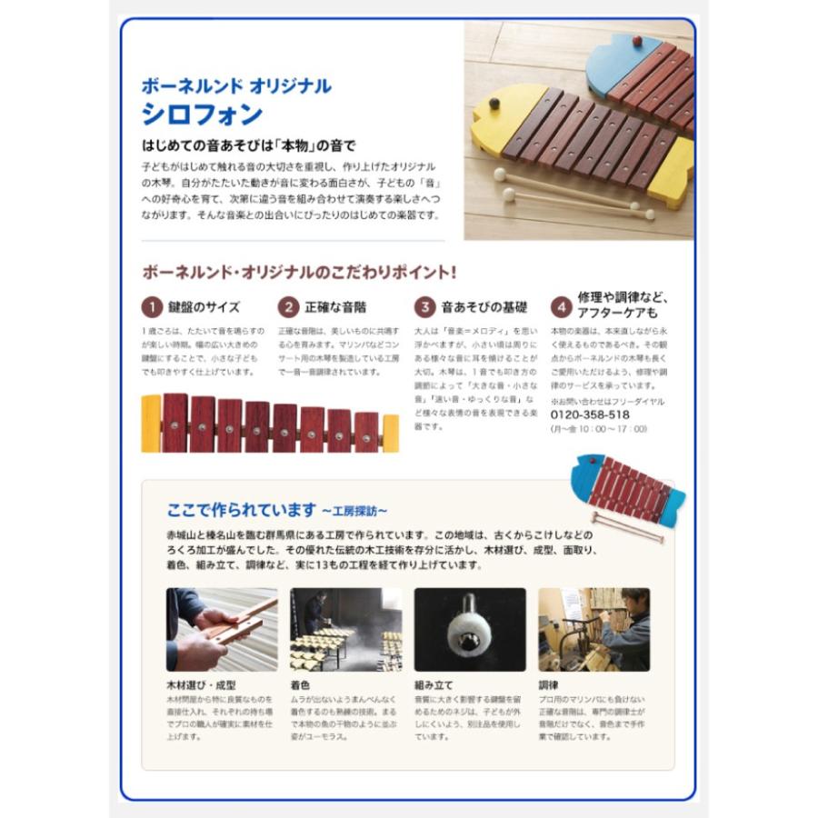 ＼ おまけ付き お名前刺繍 マルチ巾着 ／ ボーネルンド おさかなシロフォン 青 ポイント10倍 プレゼント 木琴 Bornelundの画像
