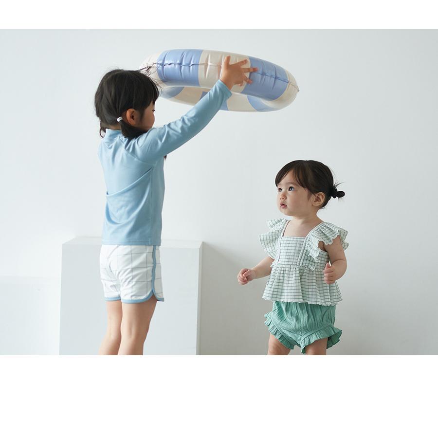 SALE】水着 ベビー 女の子 フリルチェック セパレート水着