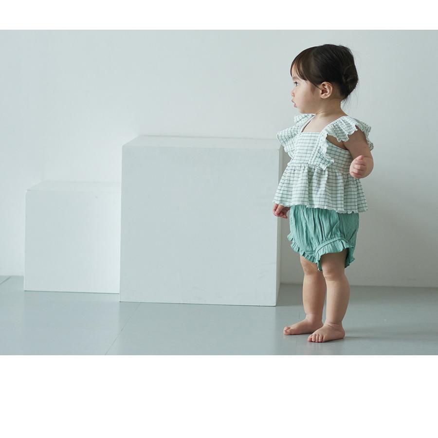 SALE】水着 ベビー 女の子 フリルチェック セパレート水着
