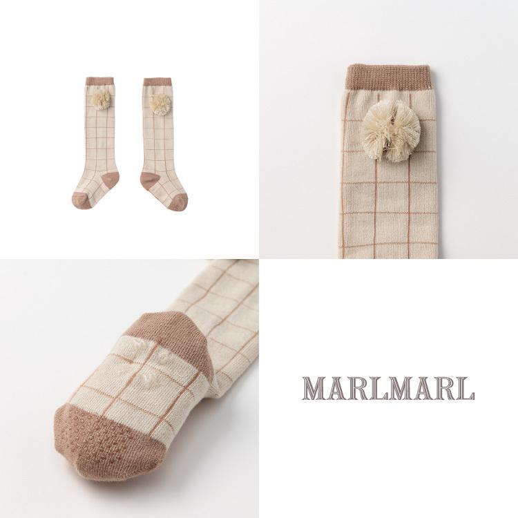 マールマール 出産祝い ニーソックス  男の子 女の子 靴下 MARLMARL knee socks graph ソックス チェック柄 グラフ ポンポン付き レッグウェア 送料無料｜oldnew｜13